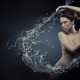 Beautiful women over water splash